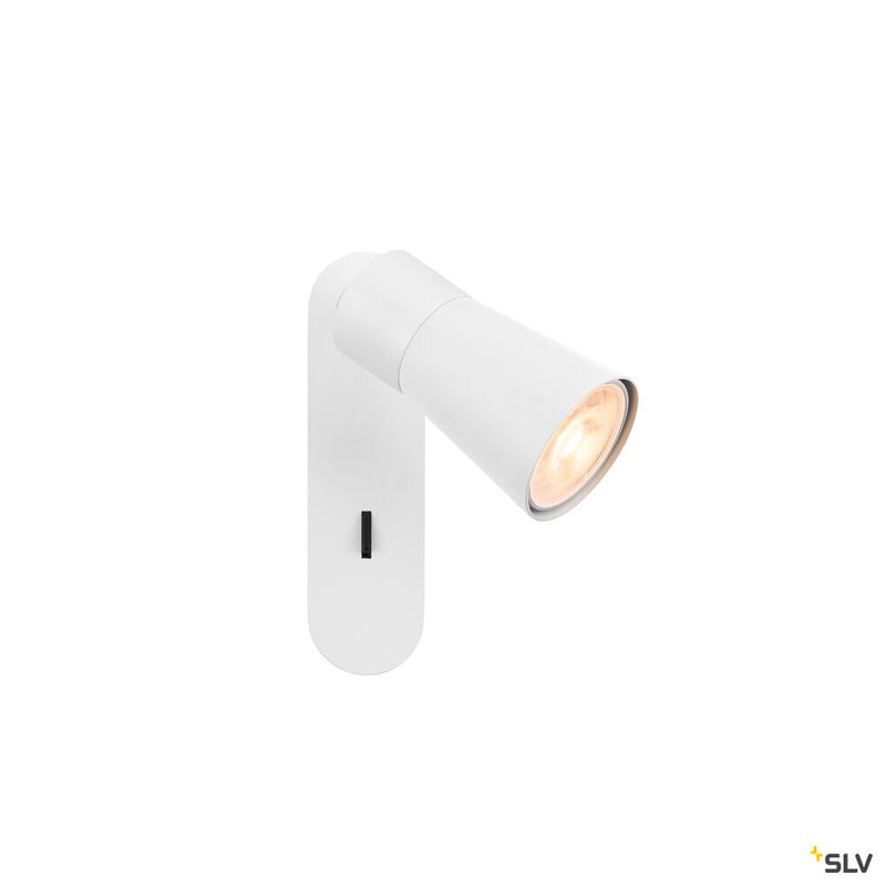 SLV 1008302 PURI 2.0 Cone, wall and ceiling-mounted light, switch, rectangular, 1x max. 6 W GU10, white