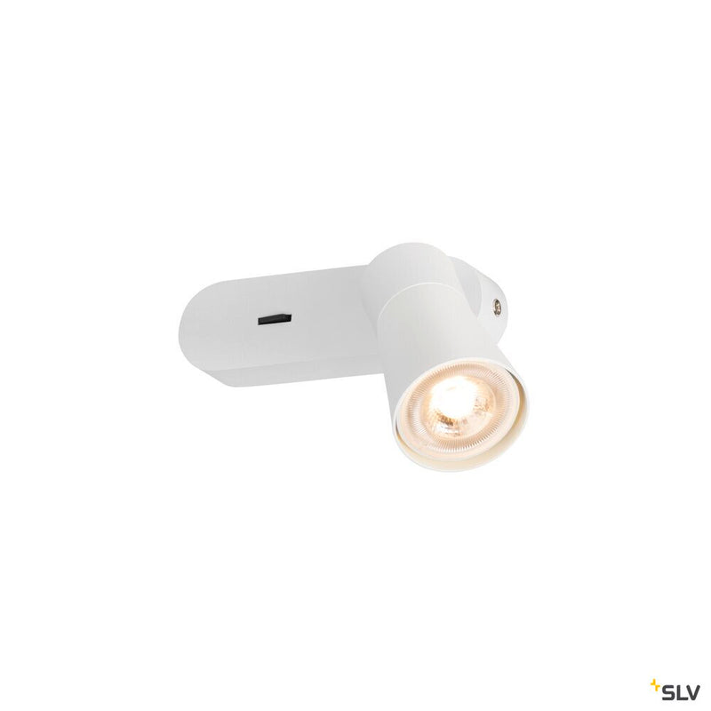 SLV 1008302 PURI 2.0 Cone, wall and ceiling-mounted light, switch, rectangular, 1x max. 6 W GU10, white
