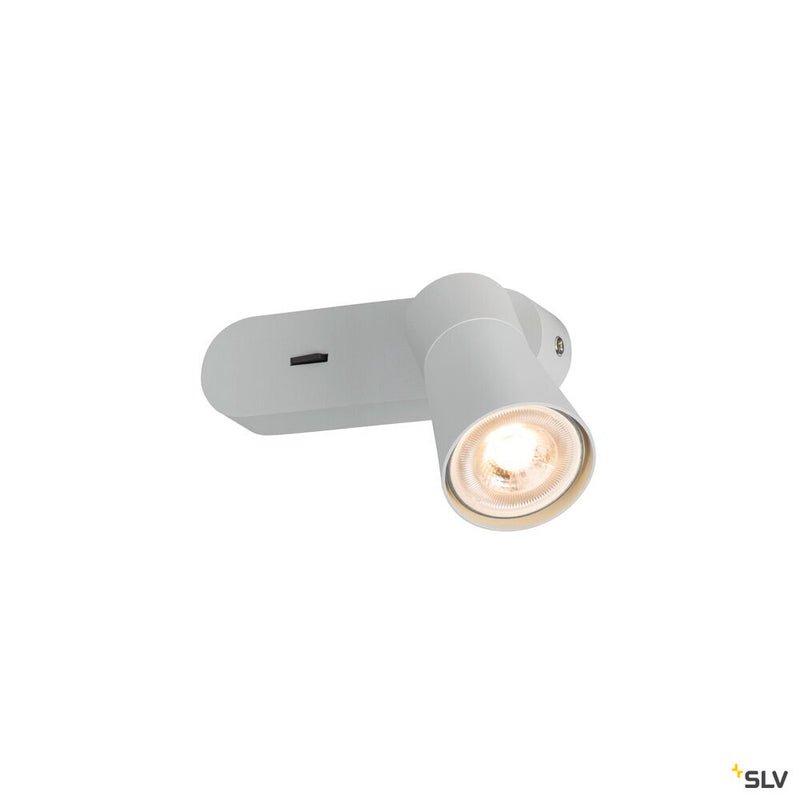 SLV 1008303 PURI 2.0 Cone, wall and ceiling-mounted light, switch, rectangular, 1x max. 6 W GU10, grey