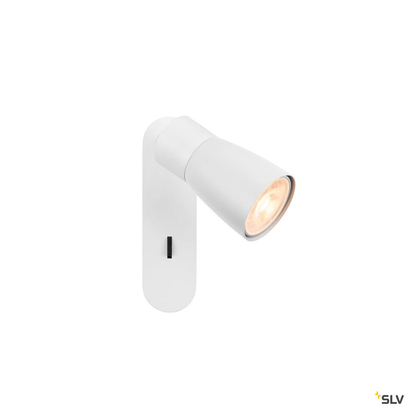 SLV 1008306 PURI 2.0 Dome, wall and ceiling-mounted light, switch, rectangular, 1x max. 6 W GU10, white
