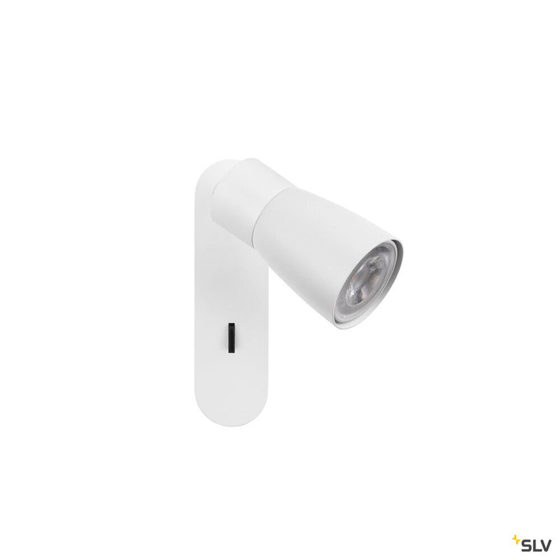 SLV 1008306 PURI 2.0 Dome, wall and ceiling-mounted light, switch, rectangular, 1x max. 6 W GU10, white