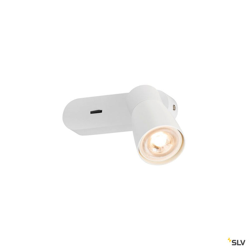 SLV 1008306 PURI 2.0 Dome, wall and ceiling-mounted light, switch, rectangular, 1x max. 6 W GU10, white