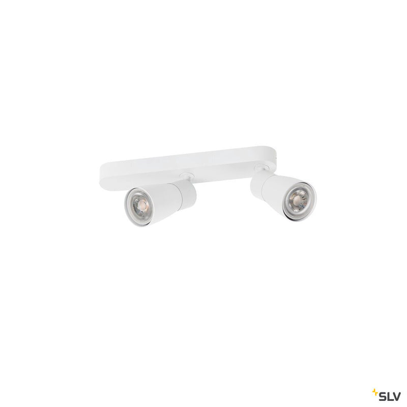 SLV 1008318 PURI 2.0 Dome, wall and ceiling-mounted light, asymmetrical, 2 x max. 6 W GU10, white