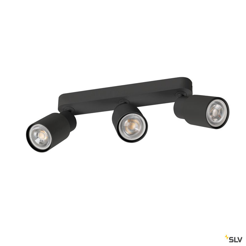 SLV 1008320 PURI 2.0 Tube, wall and ceiling-mounted light, long, 3 x max. 6 W GU10, black