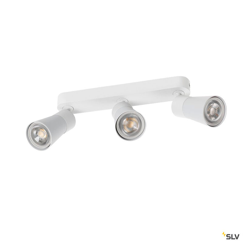 SLV 1008326 PURI 2.0 Cone, wall and ceiling-mounted light, long, 3 x max. 6 W GU10, white