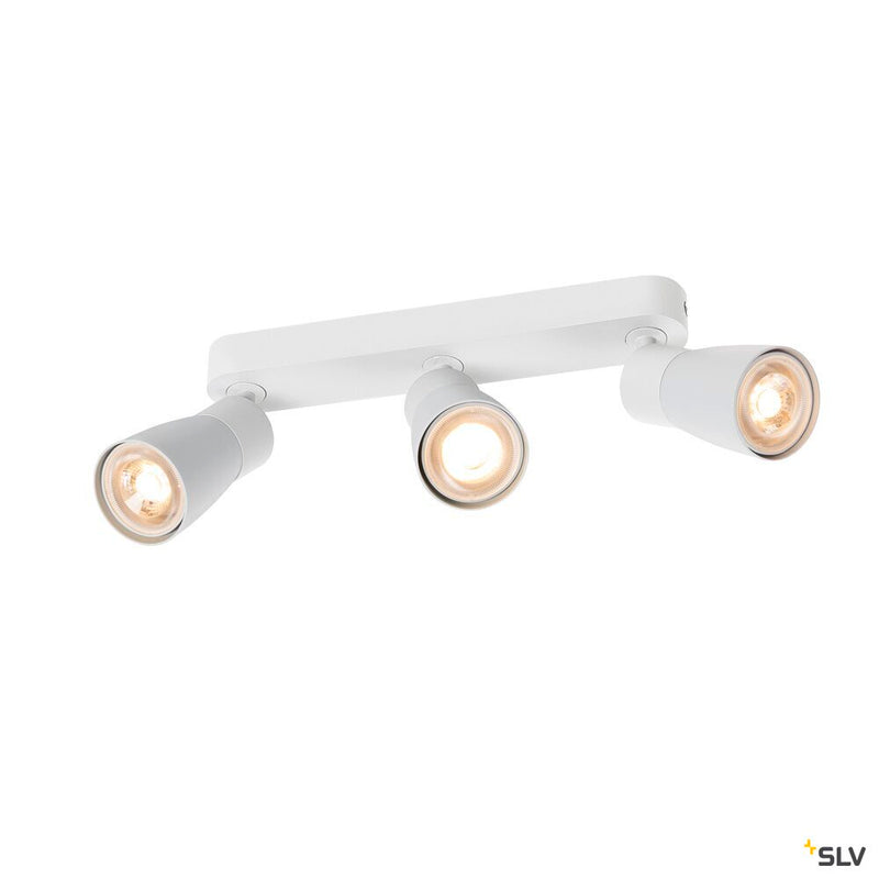 SLV 1008330 PURI 2.0 Dome, wall and ceiling-mounted light, long, 3 x max. 6 W GU10, white