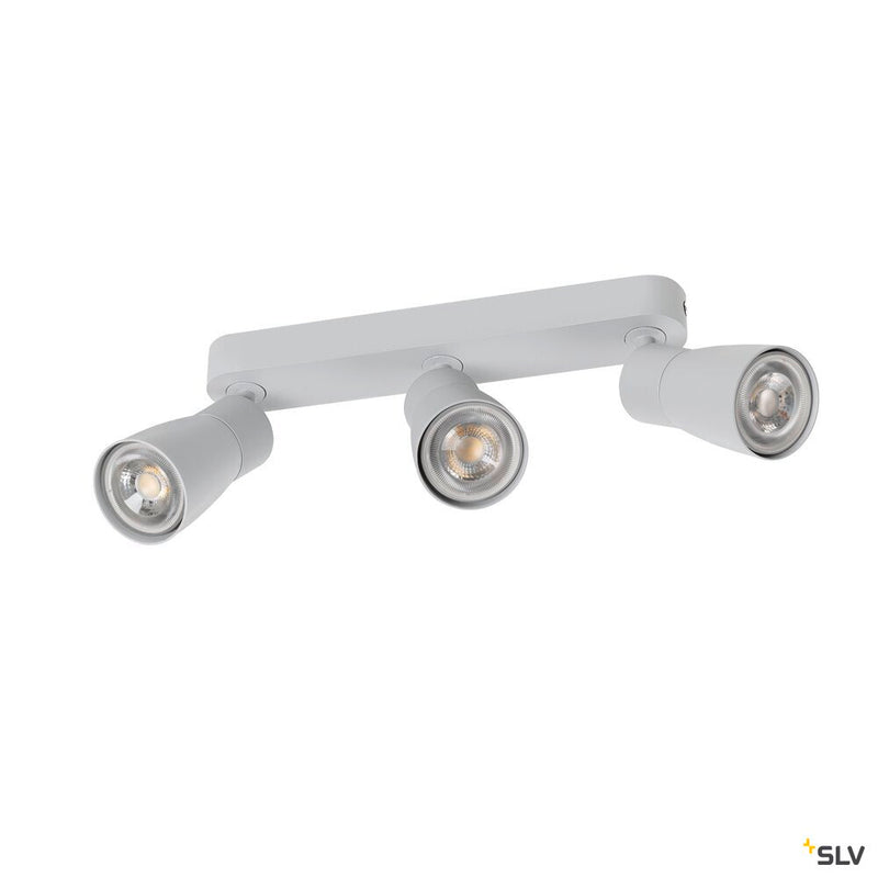 SLV 1008331 PURI 2.0 Dome, wall and ceiling-mounted light, long, 3 x max. 6 W GU10, grey