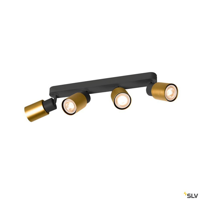 SLV 1008345 PURI 2.0 Tube, wall and ceiling-mounted light, long, 4 x max. 6 W GU10, black / gold