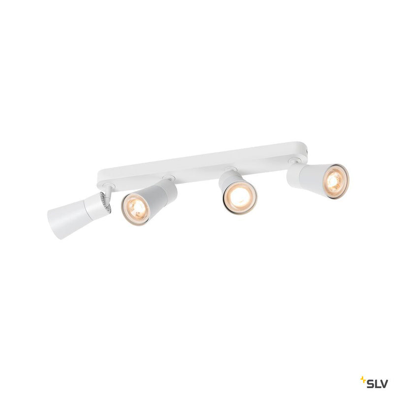 SLV 1008350 PURI 2.0 Cone, wall and ceiling-mounted light, long, 4 x max. 6 W GU10, white
