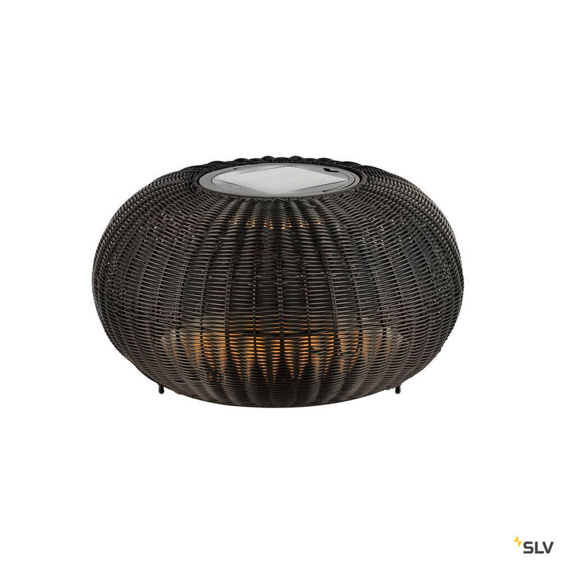 SLV 1008388 ADEGAN, outdoor free-standing light, flat, solar, 2200 K, IP65, black