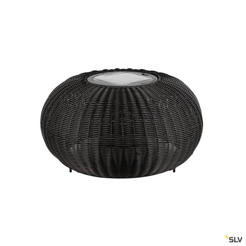 SLV 1008388 ADEGAN, outdoor free-standing light, flat, solar, 2200 K, IP65, black