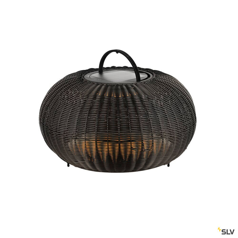 SLV 1008388 ADEGAN, outdoor free-standing light, flat, solar, 2200 K, IP65, black