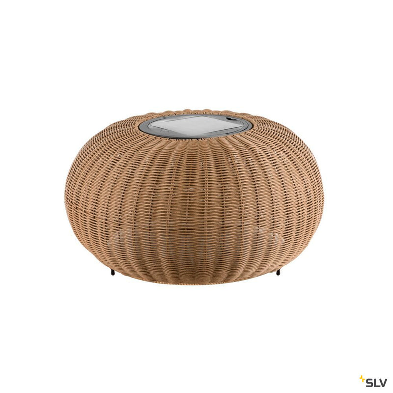 SLV 1008389 ADEGAN, outdoor free-standing light, flat, solar, 2200 K, IP65, brown