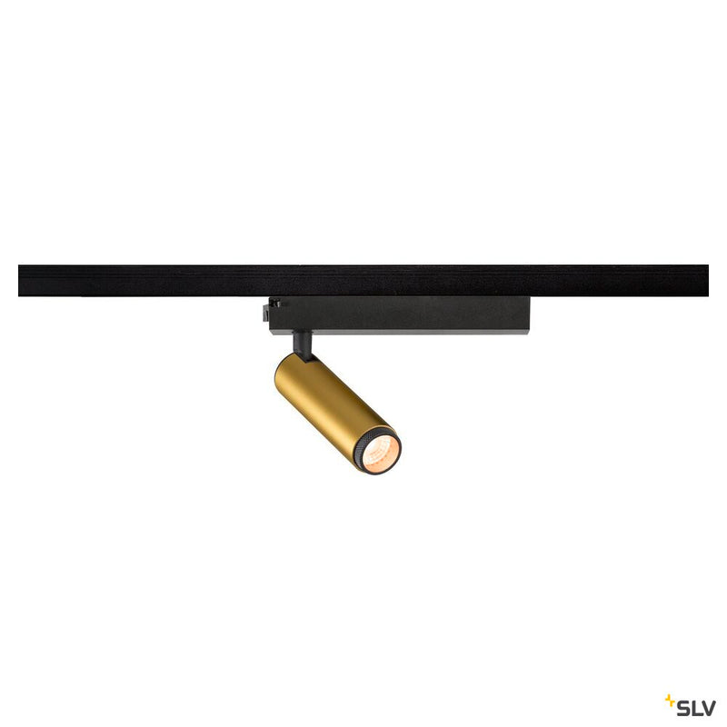 SLV 1008404 GRIP! S, 1~ spot, cylindrical, 2000-3000 K, 11 W, dim-to-warm, PHASE, 29°, gold / black