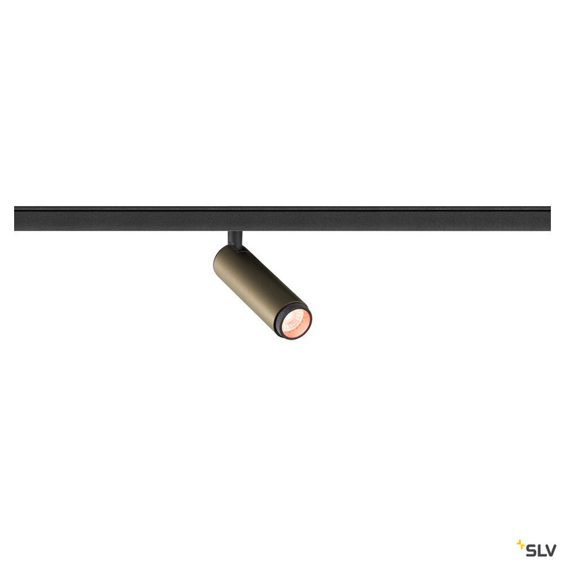 SLV 1008418 GRIP! S, 48V spot, cylindrical, 2000-3000 K, 9.8 W, DALI, dim-to-warm, 29°, bronze / black