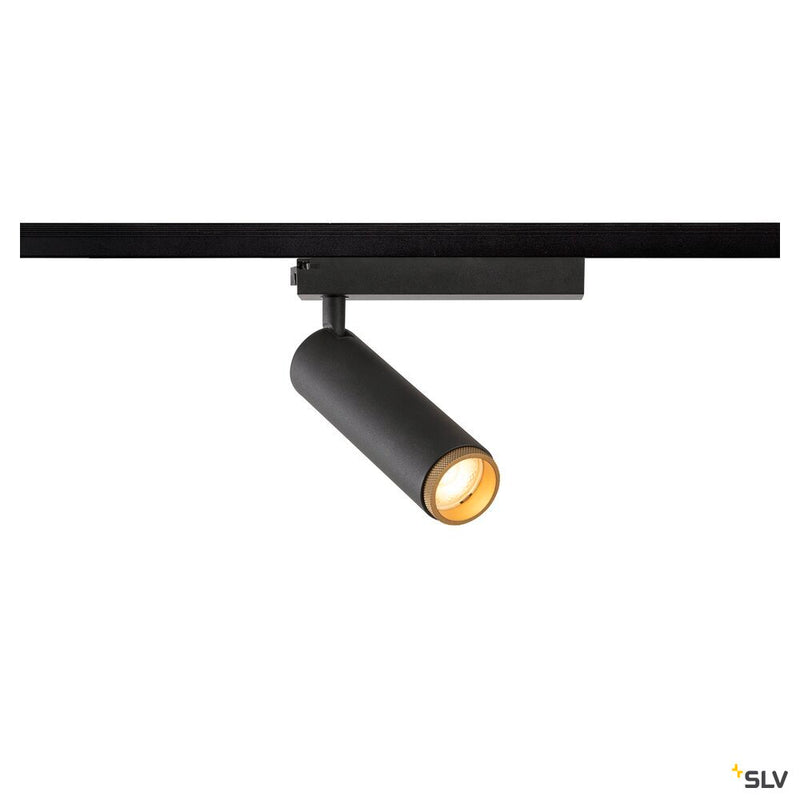 SLV 1008427 GRIP! M, 1~ spot, cylindrical, 3000 K, 20 W, PHASE, 42°, black / gold