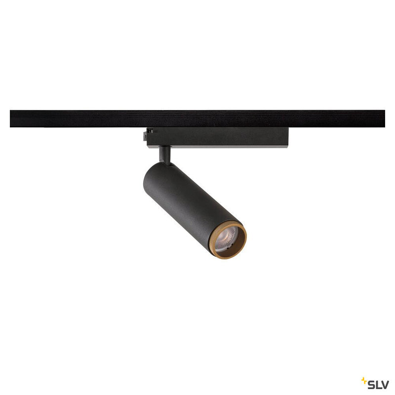 SLV 1008427 GRIP! M, 1~ spot, cylindrical, 3000 K, 20 W, PHASE, 42°, black / gold