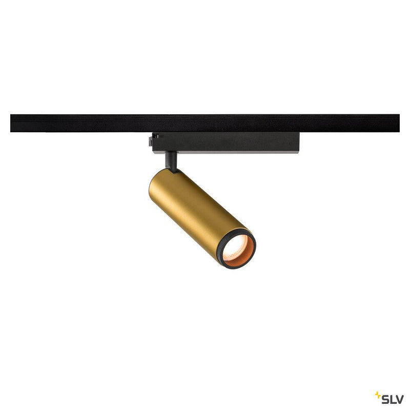 SLV 1008434 GRIP! M, 1~ spot, cylindrical, 2000-3000 K, 15 W, dim-to-warm, PHASE, 42°, gold / black