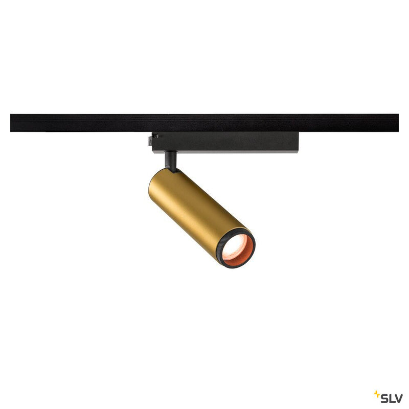 SLV 1008434 GRIP! M, 1~ spot, cylindrical, 2000-3000 K, 15 W, dim-to-warm, PHASE, 42°, gold / black