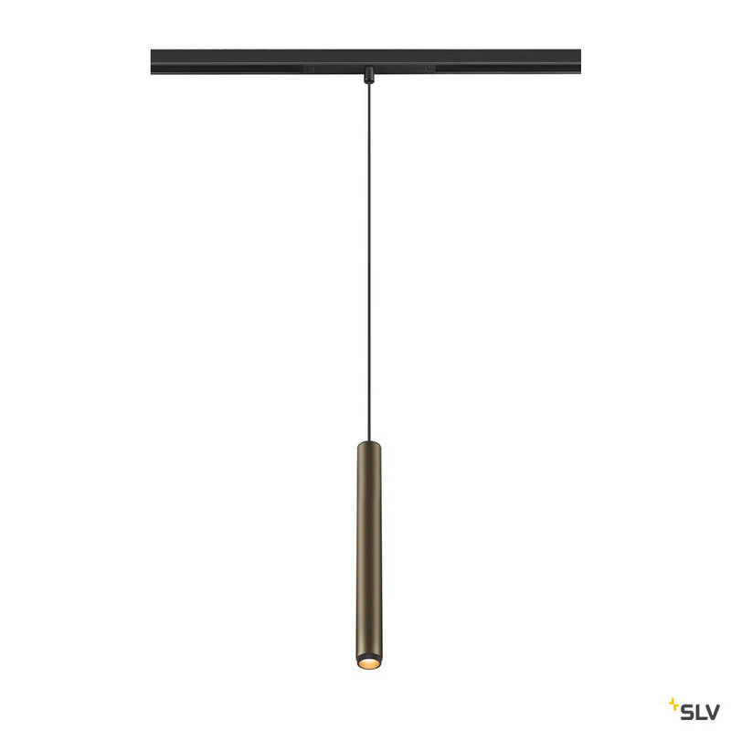 SLV 1008457 GRIP! S, 48V pendant light, pendant length 200 cm, 2700 K, 29°, DALI, bronze / black