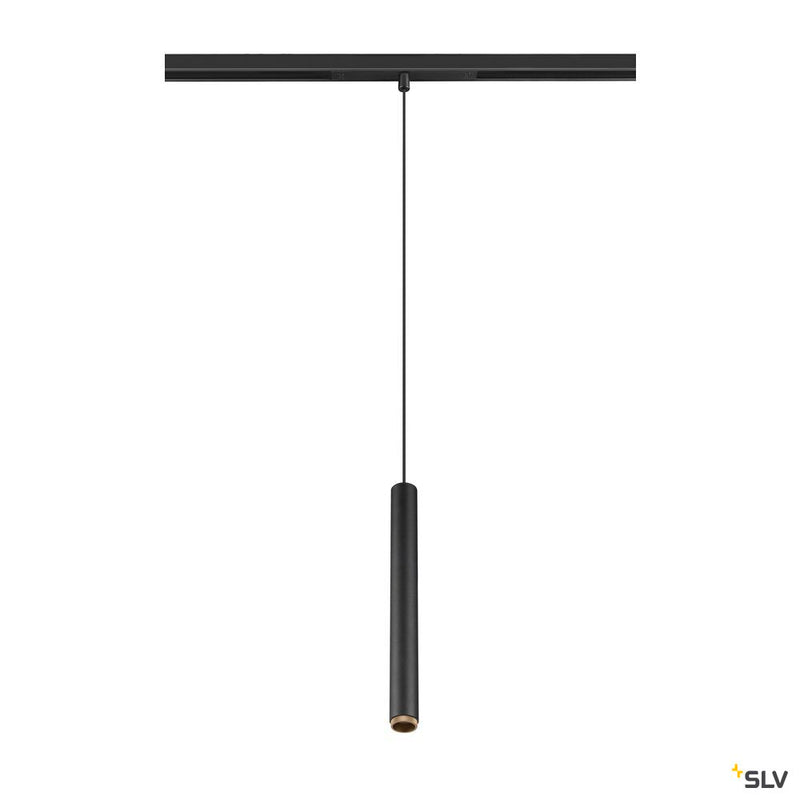 SLV 1008461 GRIP! S, 48V pendant light, pendant length 200 cm, 3000 K, 29°, DALI, black / gold