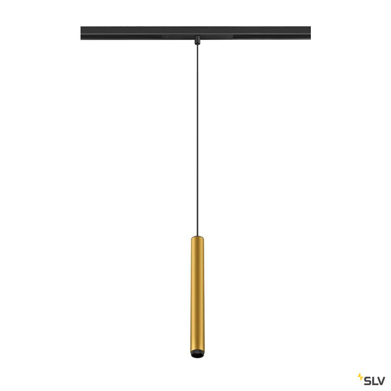 SLV 1008463 GRIP! S, 48V pendant light, pendant length 200 cm, 3000 K, 29°, DALI, gold / black