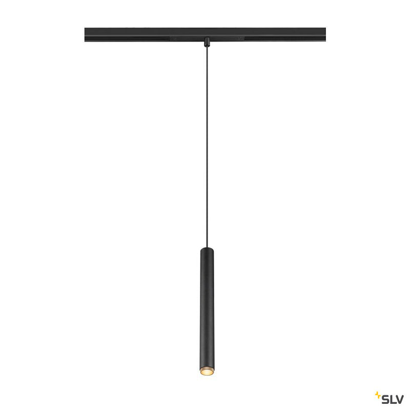 SLV 1008466 GRIP! S, 48V pendant light, pendant length 200 cm, 2000-3000 K, 29°, DALI, dim-to-warm, black / gold