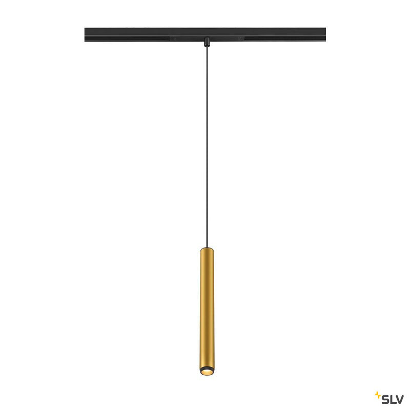 SLV 1008468 GRIP! S, 48V pendant light, pendant length 200 cm, 2000-3000 K, 29°, DALI, Dim-to-Warm, gold / black