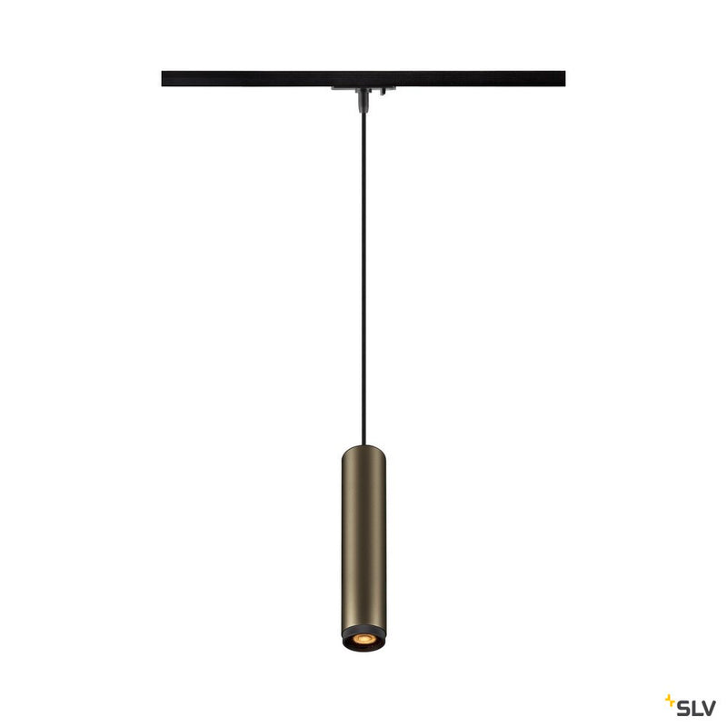 SLV 1008472 GRIP! L, 1~ pendant light, GU10, pendant length 200 cm, 1x max. 6 W, bronze / black