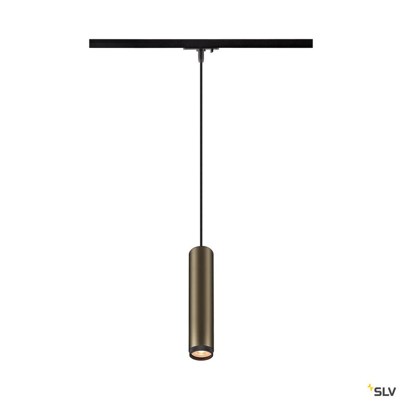 SLV 1008472 GRIP! L, 1~ pendant light, GU10, pendant length 200 cm, 1x max. 6 W, bronze / black