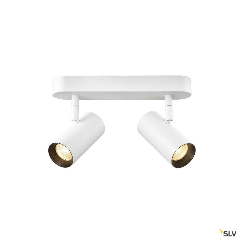 SLV 1008704 NOBLO®, wall and ceiling-mounted light, double, round, 2000-3000 K, 15 W, dim-to-warm, PHASE, 36°, white