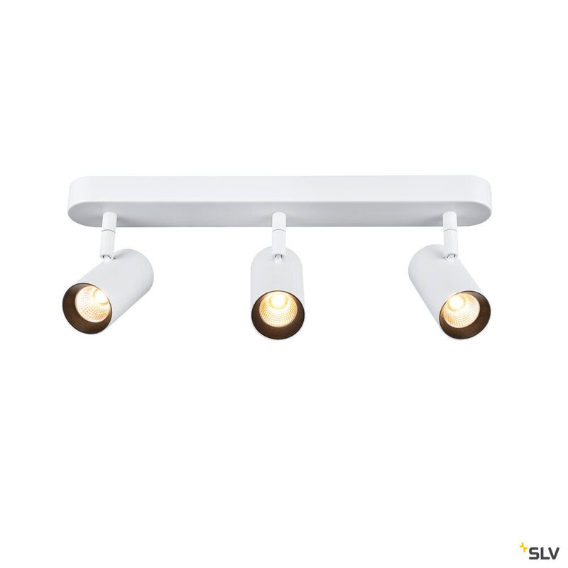 SLV 1008717 NOBLO®, wall and ceiling-mounted light, triple, round, 2700 K, 19 W, PHASE, 32°, white