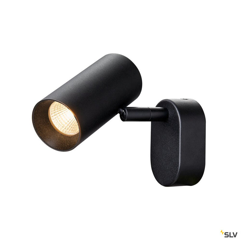 SLV 1008718 NOBLO®, wall and ceiling-mounted light, single, round, 2700 K, 6 W, PHASE, 32°, black