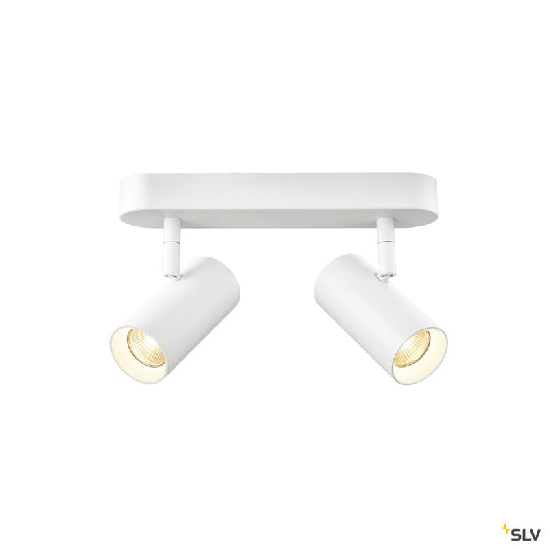 SLV 1008704 NOBLO®, wall and ceiling-mounted light, double, round, 2000-3000 K, 15 W, dim-to-warm, PHASE, 36°, white