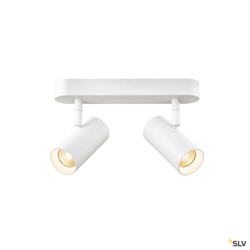 SLV 1008716 NOBLO®, wall and ceiling-mounted light, double, round, 2700 K, 12 W, PHASE, 32°, white