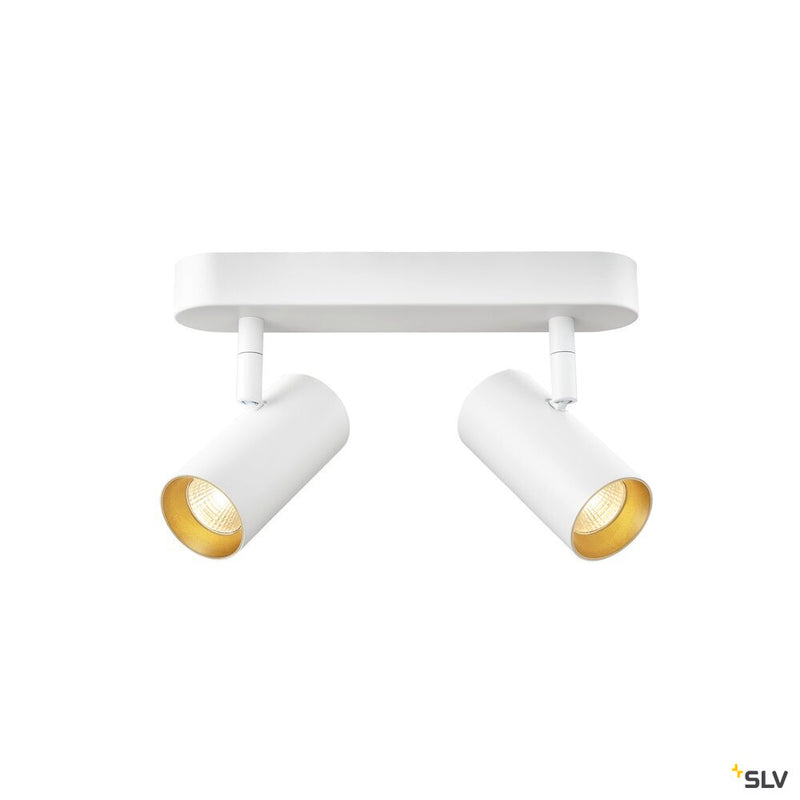 SLV 1008704 NOBLO®, wall and ceiling-mounted light, double, round, 2000-3000 K, 15 W, dim-to-warm, PHASE, 36°, white