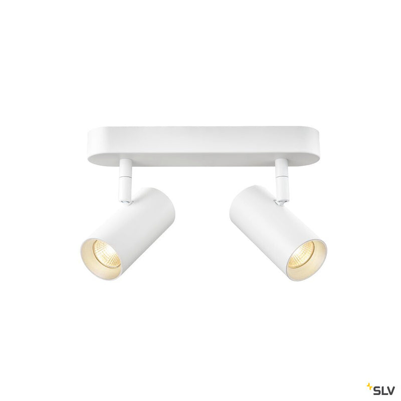 SLV 1008704 NOBLO®, wall and ceiling-mounted light, double, round, 2000-3000 K, 15 W, dim-to-warm, PHASE, 36°, white