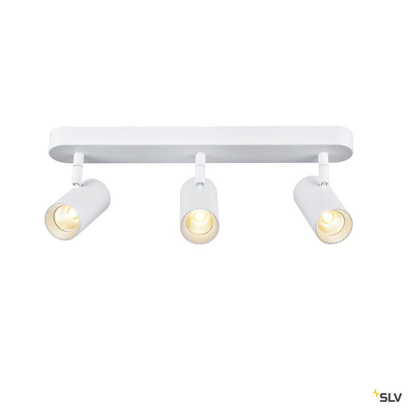 SLV 1008705 NOBLO®, wall and ceiling-mounted light, triple, round, 2000-3000 K, 22 W, dim-to-warm, PHASE, 36°, white