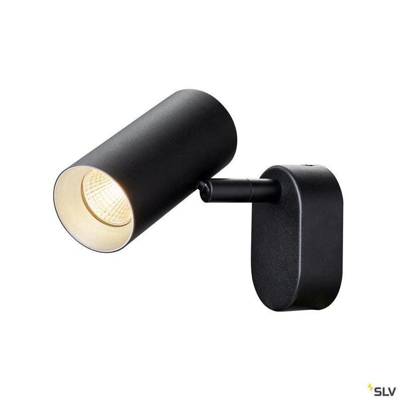 SLV 1008706 NOBLO®, wall and ceiling-mounted light, single, round, 2000-3000 K, 8 W, dim-to-warm, PHASE, 36°, black
