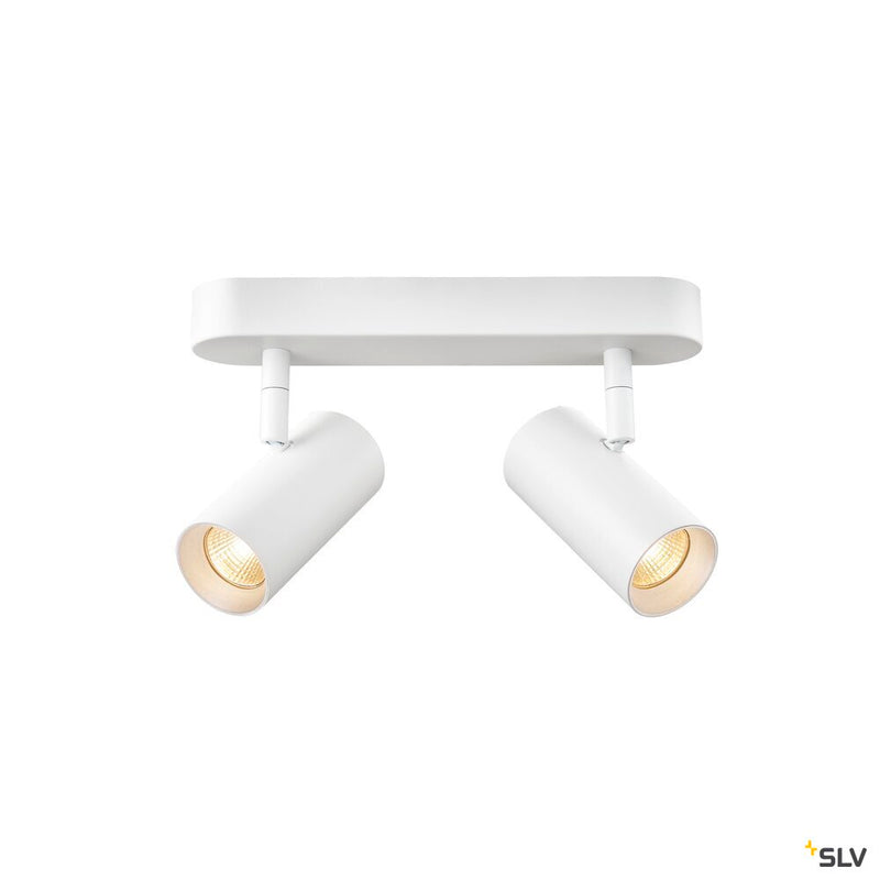 SLV 1008716 NOBLO®, wall and ceiling-mounted light, double, round, 2700 K, 12 W, PHASE, 32°, white