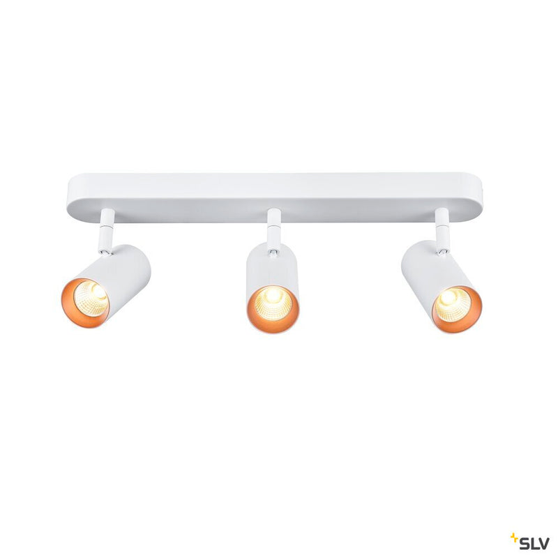 SLV 1008705 NOBLO®, wall and ceiling-mounted light, triple, round, 2000-3000 K, 22 W, dim-to-warm, PHASE, 36°, white