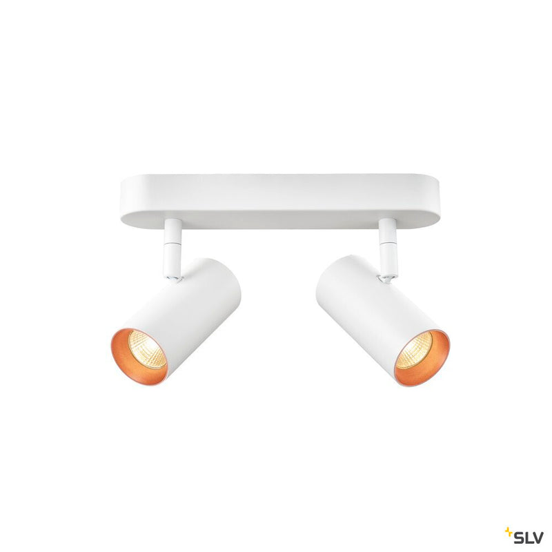 SLV 1008716 NOBLO®, wall and ceiling-mounted light, double, round, 2700 K, 12 W, PHASE, 32°, white