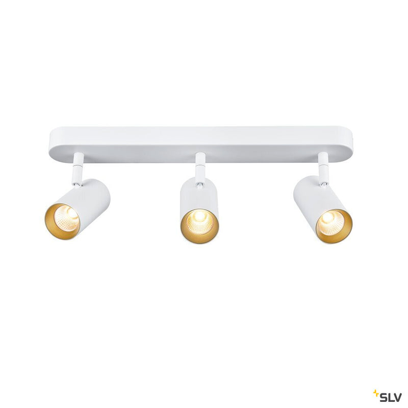 SLV 1008717 NOBLO®, wall and ceiling-mounted light, triple, round, 2700 K, 19 W, PHASE, 32°, white