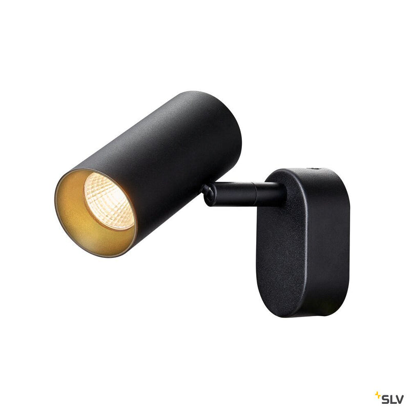 SLV 1008718 NOBLO®, wall and ceiling-mounted light, single, round, 2700 K, 6 W, PHASE, 32°, black