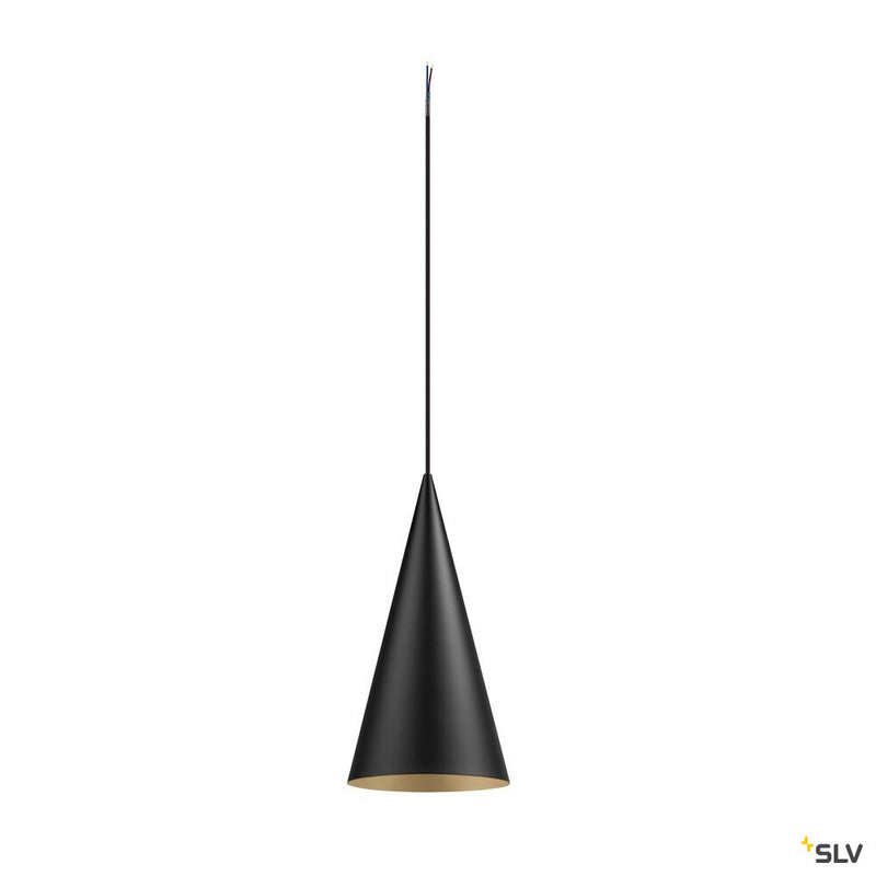 SLV 1008502 MAGICO 20, pendant light, E27, pendant length 180 cm, 1x max. 10 W, matt black / gold