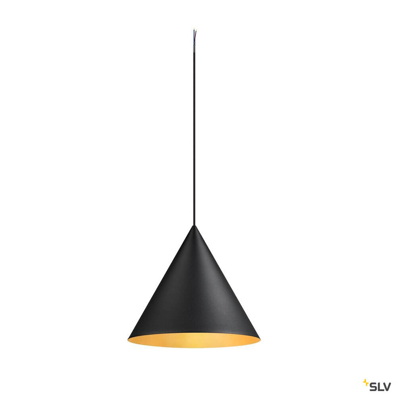 SLV 1008505 MAGICO 38, pendant light, E27, pendant length 180 cm, 1x max. 10 W, matt black / gold