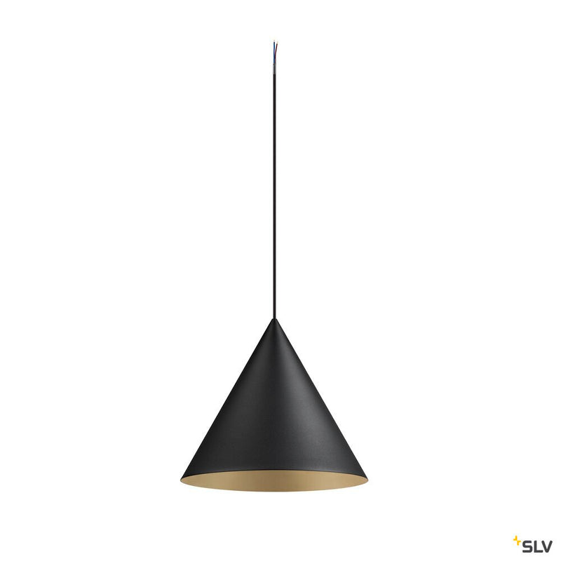 SLV 1008505 MAGICO 38, pendant light, E27, pendant length 180 cm, 1x max. 10 W, matt black / gold