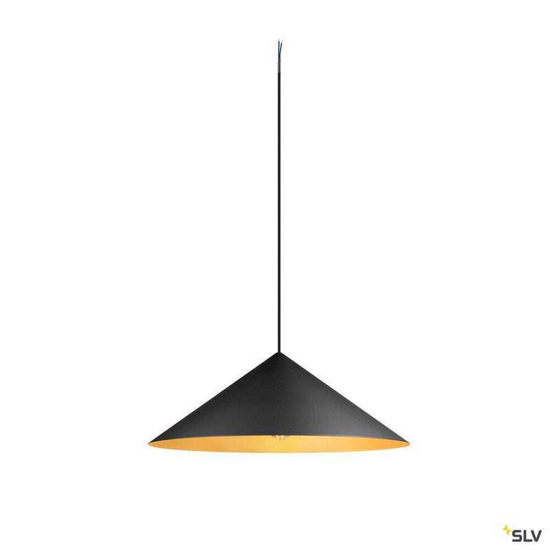 SLV 1008508 MAGICO 55, pendant light, E27, pendant length 180 cm, 1x max. 10 W, matt black / gold