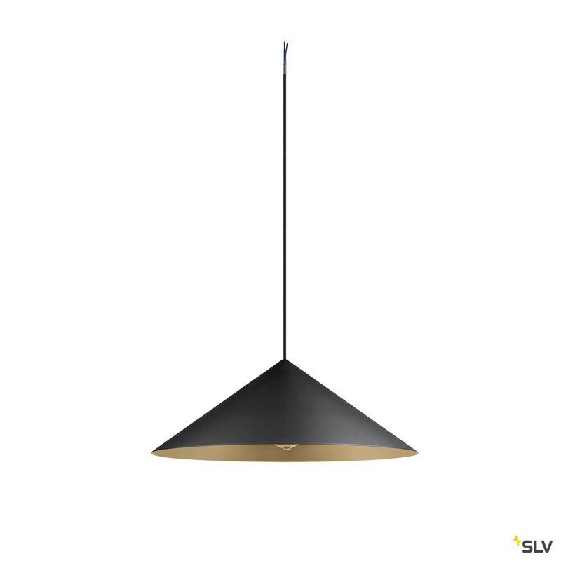 SLV 1008508 MAGICO 55, pendant light, E27, pendant length 180 cm, 1x max. 10 W, matt black / gold