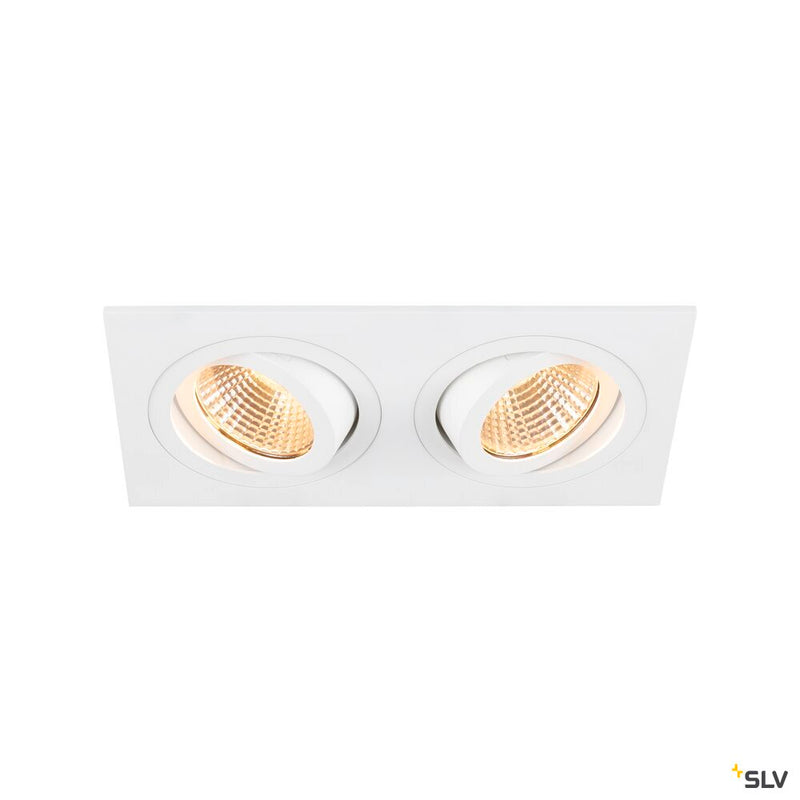 SLV 1008511 NEW TRIA® 155, recessed ceiling light, square, 2700 K, two-lamp, PHASE, 38°, white